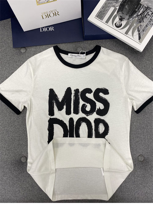 디올 Miss Dior 코튼 린넨 반팔 티셔츠