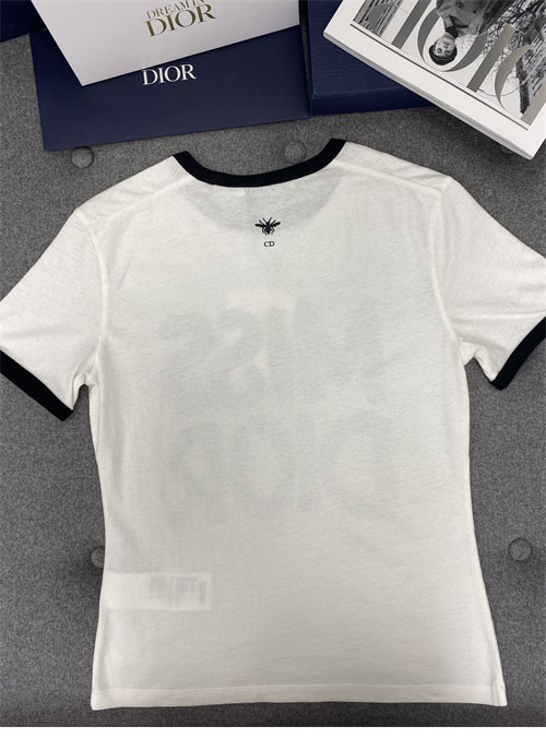 디올 Miss Dior 코튼 린넨 반팔 티셔츠
