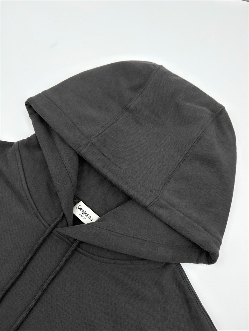 생로랑 토널 로고 자수 플리스 후드