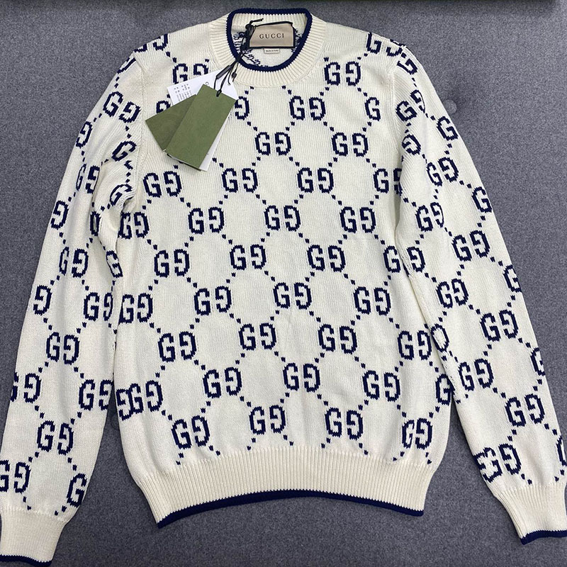 구찌 코튼 GG 니트 스웨트셔츠