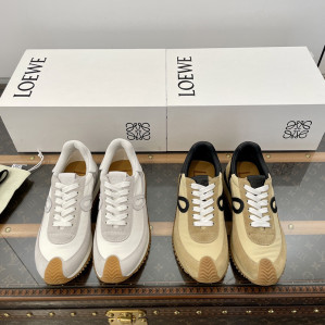 로에베 플로우 러너 스니커즈 스웨이드 나일론 골드 블랙