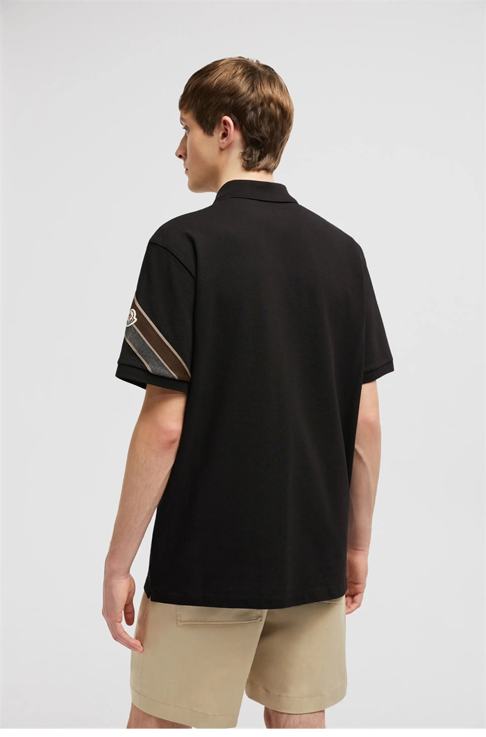 몽클레어 삼선 트리밍 코튼 피케 반팔 티셔츠