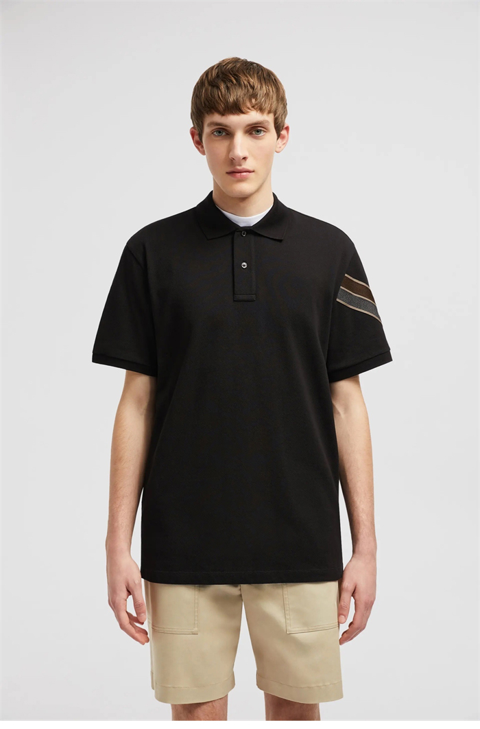 몽클레어 삼선 트리밍 코튼 피케 반팔 티셔츠