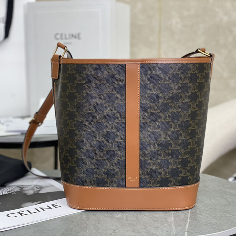 셀린느 미디엄 버킷백 트리옹프 캔버스 191132