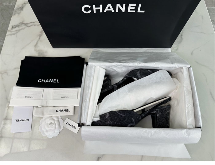 샤넬 24K 데님 트위드 슬링백