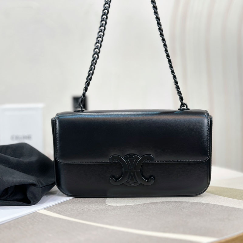 셀린느 트리옹프 체인 숄더백 블랙