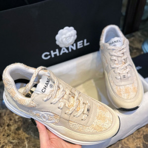 샤넬 CC로고 코튼 트위드 스니커즈