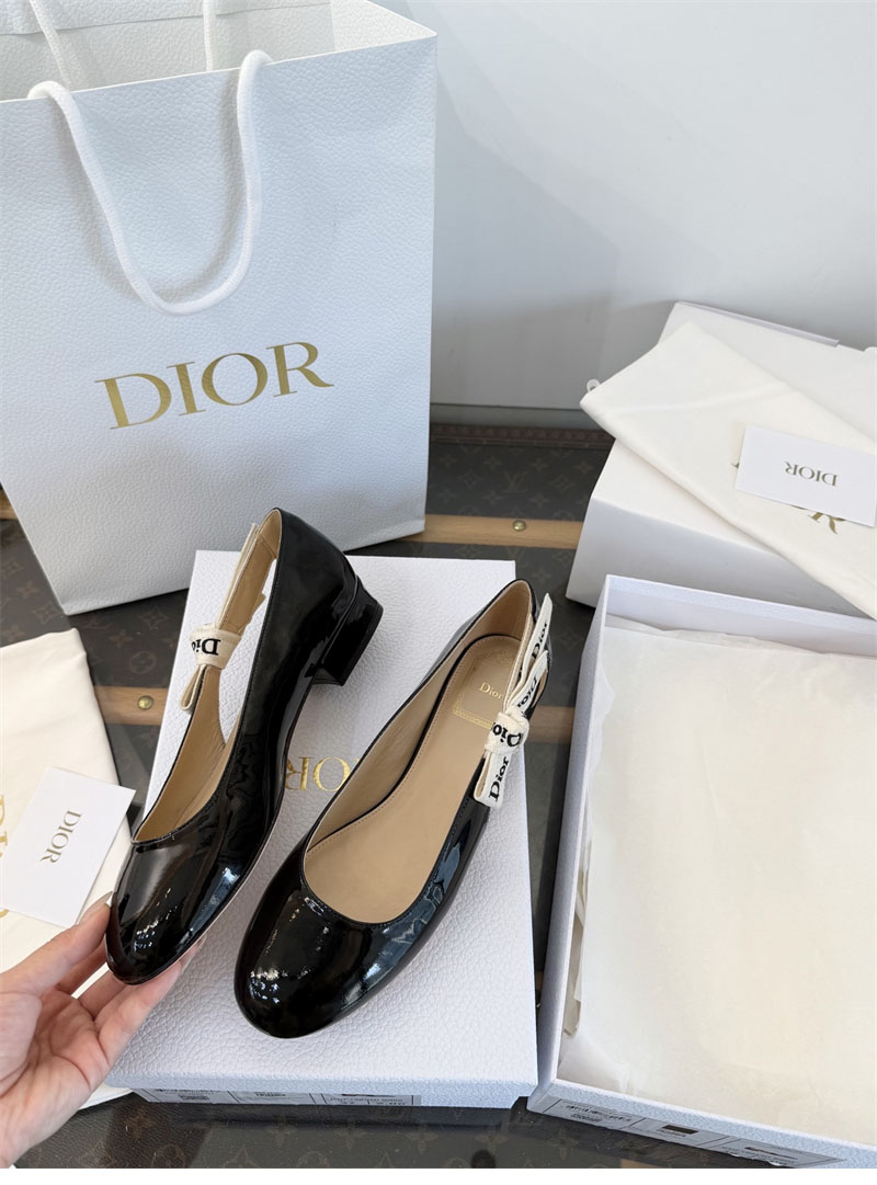 디올 자디올 페이턴트 카프스킨 발레 플랫