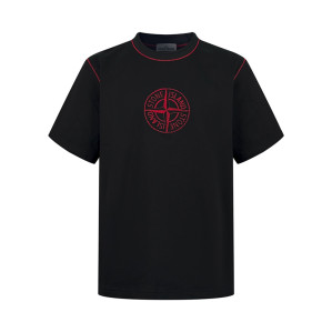 스톤아일랜드 콘트라스트 스티치 코마 코튼 티셔츠