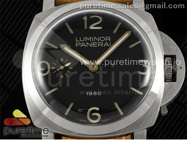 HW공장 파네라이 루미노르 PAM127 1950에디션 블랙다이얼 가죽스트랩 PAM127 E HWF 1_1 Best Edition Black Dial on Brown Leather Strap A6497