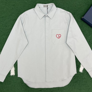 디올 CD 하트 자수 셔츠 그레이