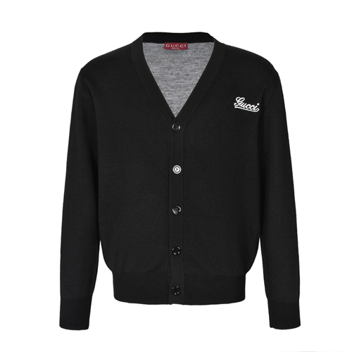 구찌 로고 자수 V넥 클래식 가디건