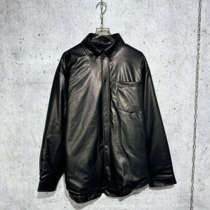 발렌시아가 패디드 레더 오버 셔츠 자켓