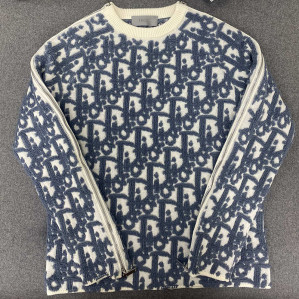 디올 오블리크 스웨터 버진 울 코튼 블렌드 스웨터