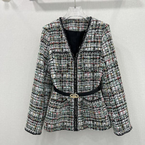 샤넬 트위드 V넥 자켓 멀티