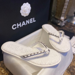 샤넬 CC로고 체인 플립플랍 슬리퍼