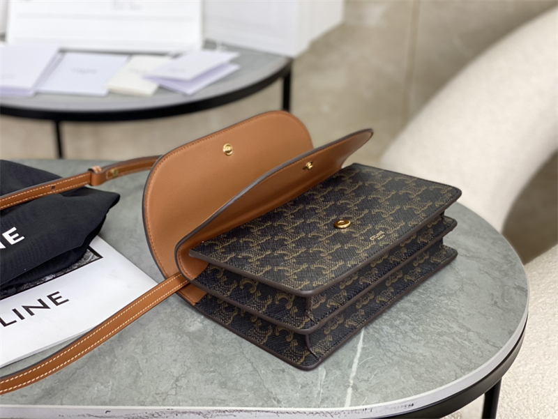 셀린느 월렛 온 스트랩 크로스백 트리옹프 캔버스