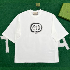 구찌 24 SS 인터록킹 GG 프린트 반팔 화이트