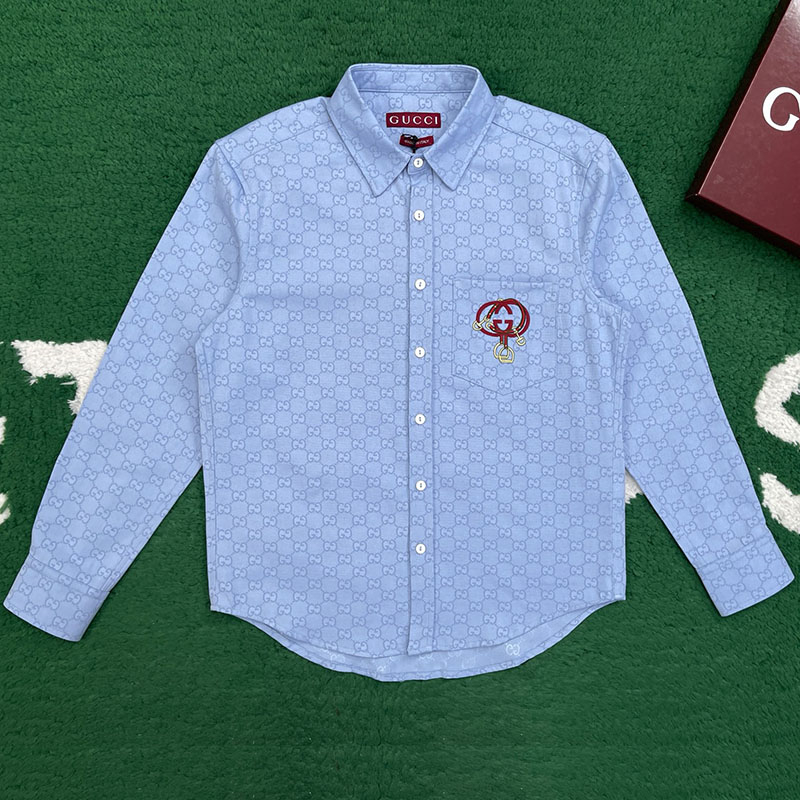 구찌 인터로킹 G 옥스포드 GG 코튼 셔츠