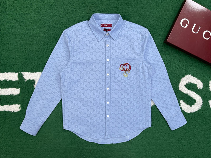 구찌 인터로킹 G 옥스포드 GG 코튼 셔츠