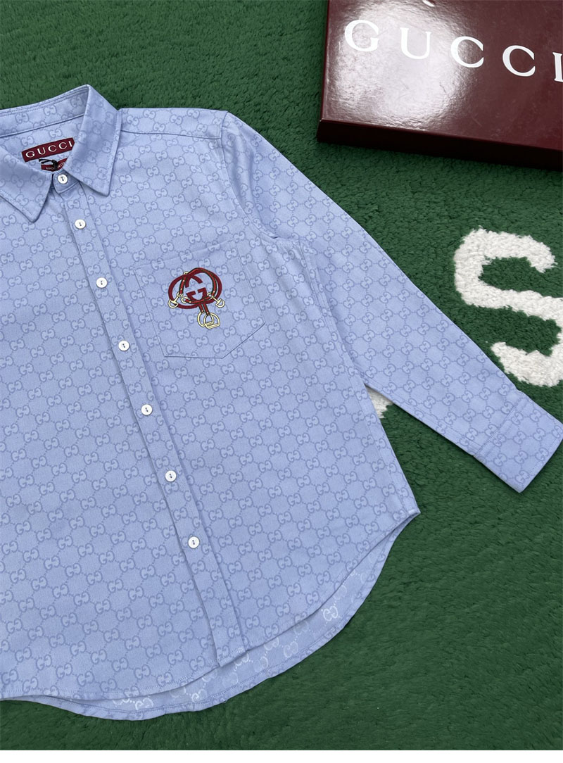 구찌 인터로킹 G 옥스포드 GG 코튼 셔츠