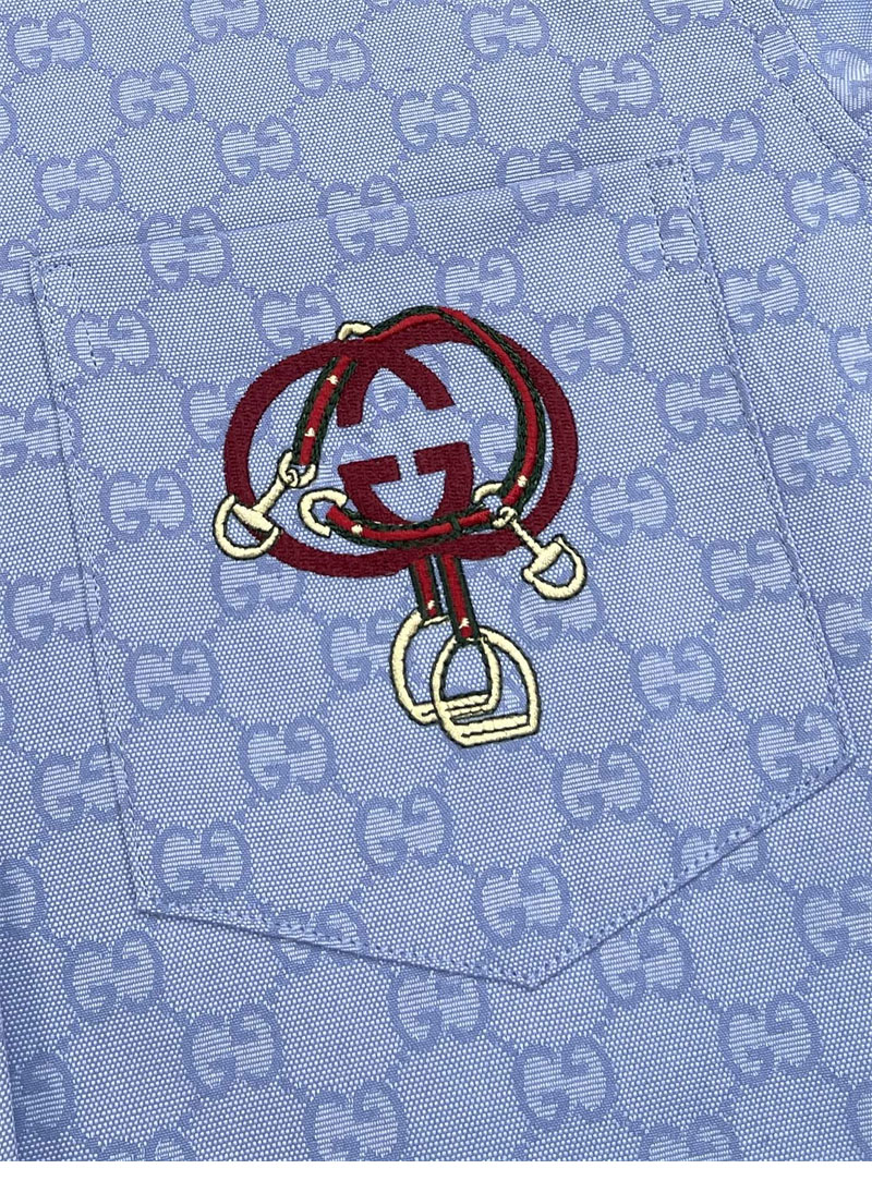 구찌 인터로킹 G 옥스포드 GG 코튼 셔츠