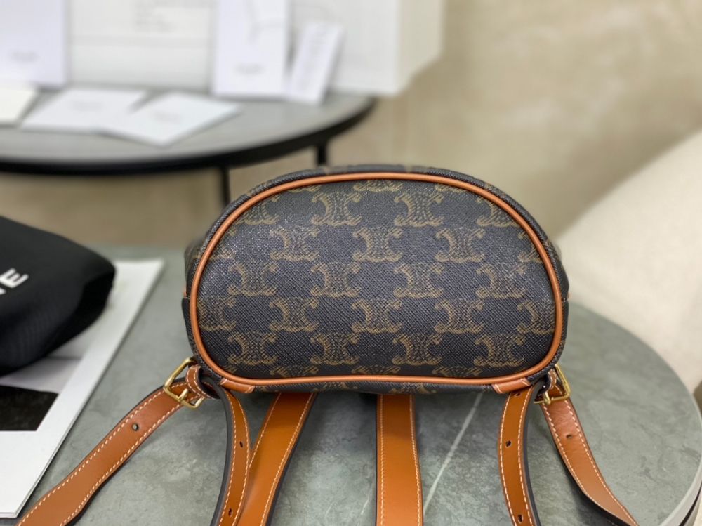 셀린느 Backpack Folco in Triomphe Canvas and Calfskin