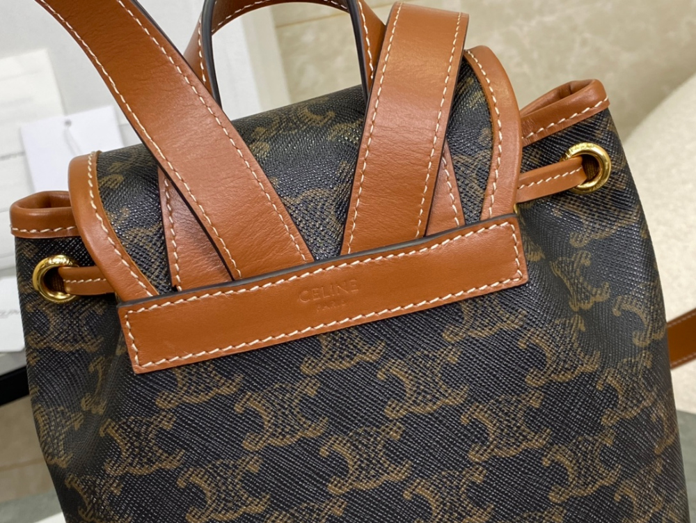 셀린느 Backpack Folco in Triomphe Canvas and Calfskin