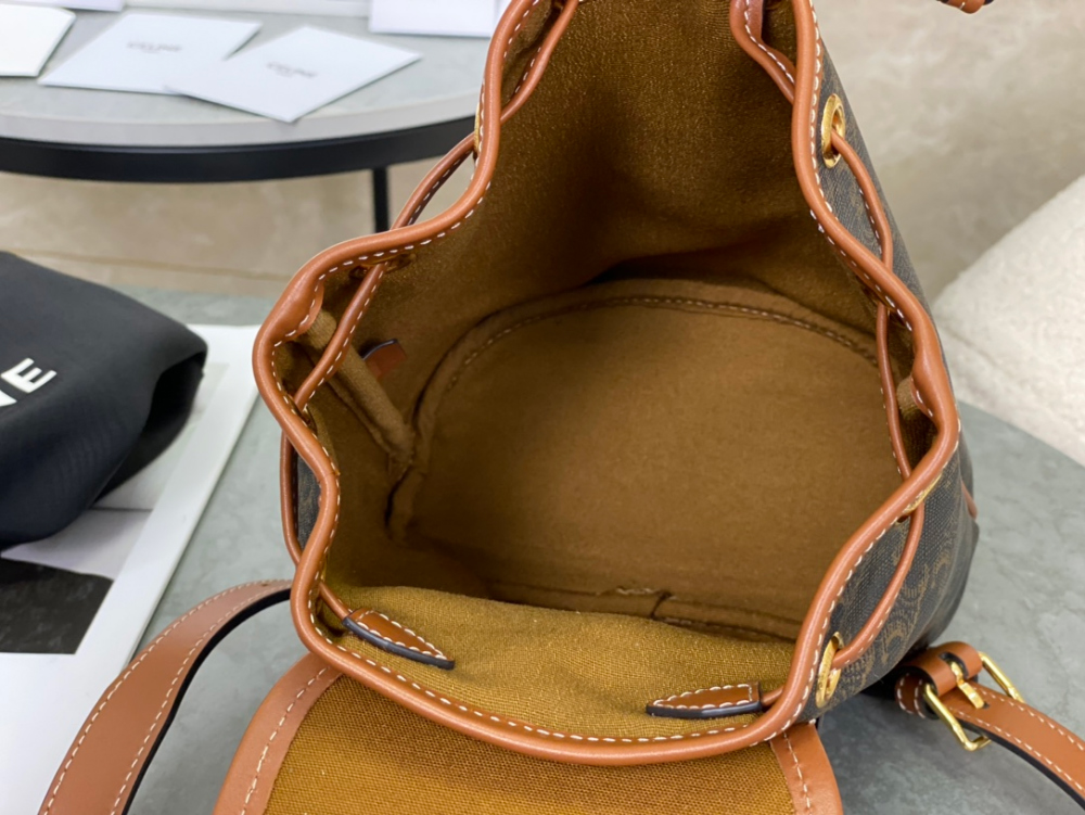 셀린느 Backpack Folco in Triomphe Canvas and Calfskin