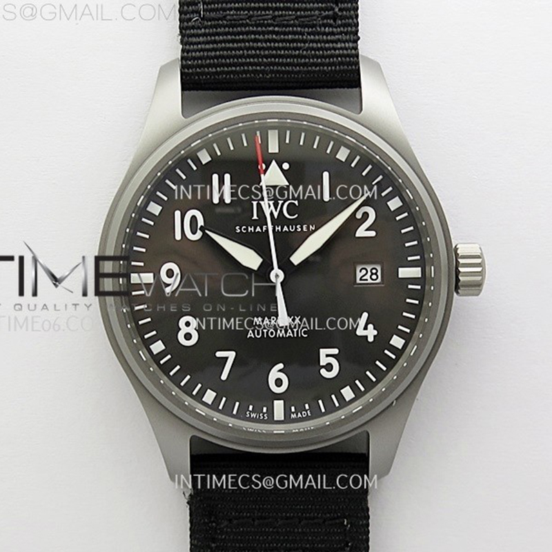 M+공장 IWC 마크20 그레이다이얼 블랙스트랩 Pilot Mark XX IW3282 Ti M+F 1_1 Best Edition Gray Dial on Black Nylon Strap MIYOTA 9015 엠플러스