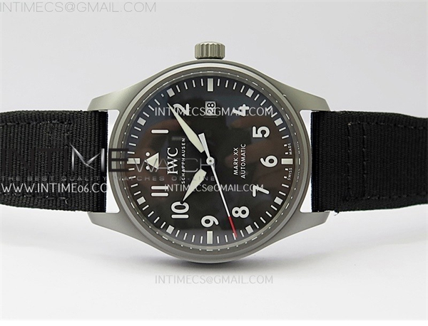 M+공장 IWC 마크20 그레이다이얼 블랙스트랩 Pilot Mark XX IW3282 Ti M+F 1_1 Best Edition Gray Dial on Black Nylon Strap MIYOTA 9015 엠플러스