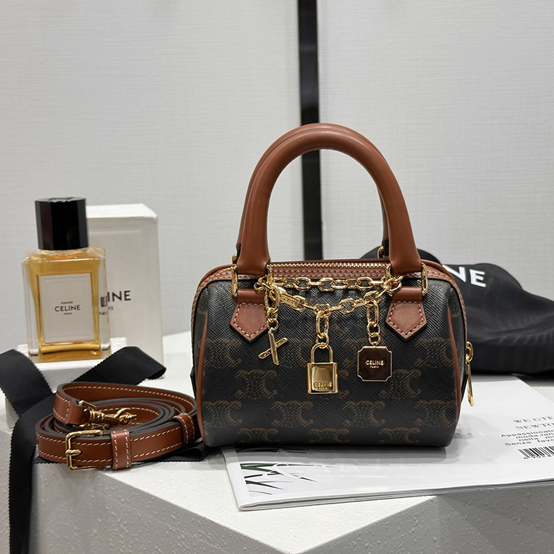 셀린느 미니 보스턴백 트리옹프 캔버스