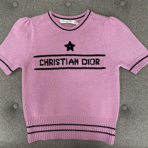 디올 럭키 스타 울 캐시미어 반소매 니트 스웨터