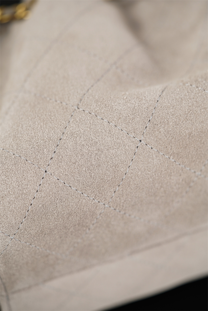 샤넬 26C 25 미니 핸드백 그레이 스웨이드 카프스킨