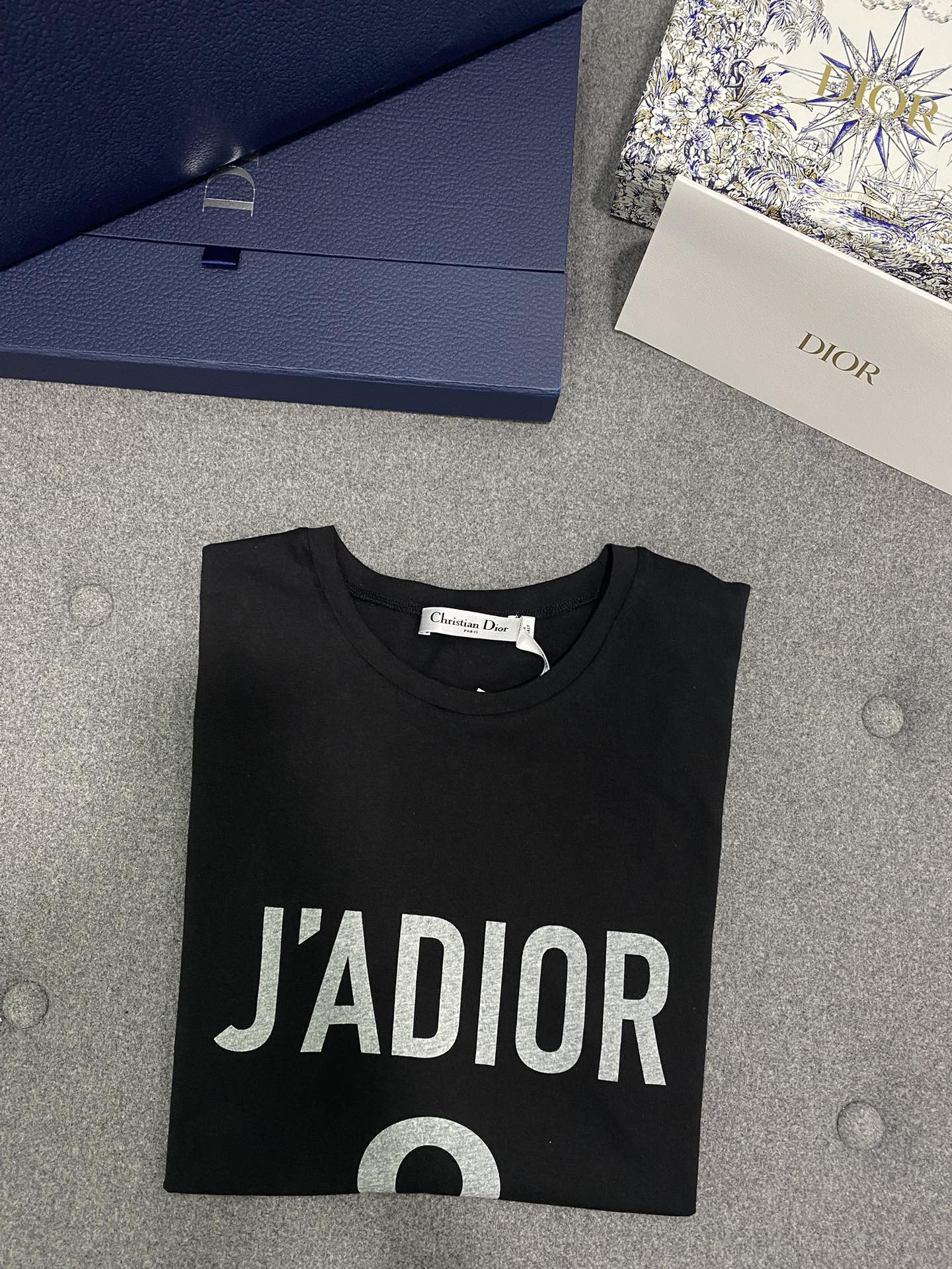 디올 자도르 레터링 장식 코튼 린넨 저지 반팔 티셔츠”2COLOR”