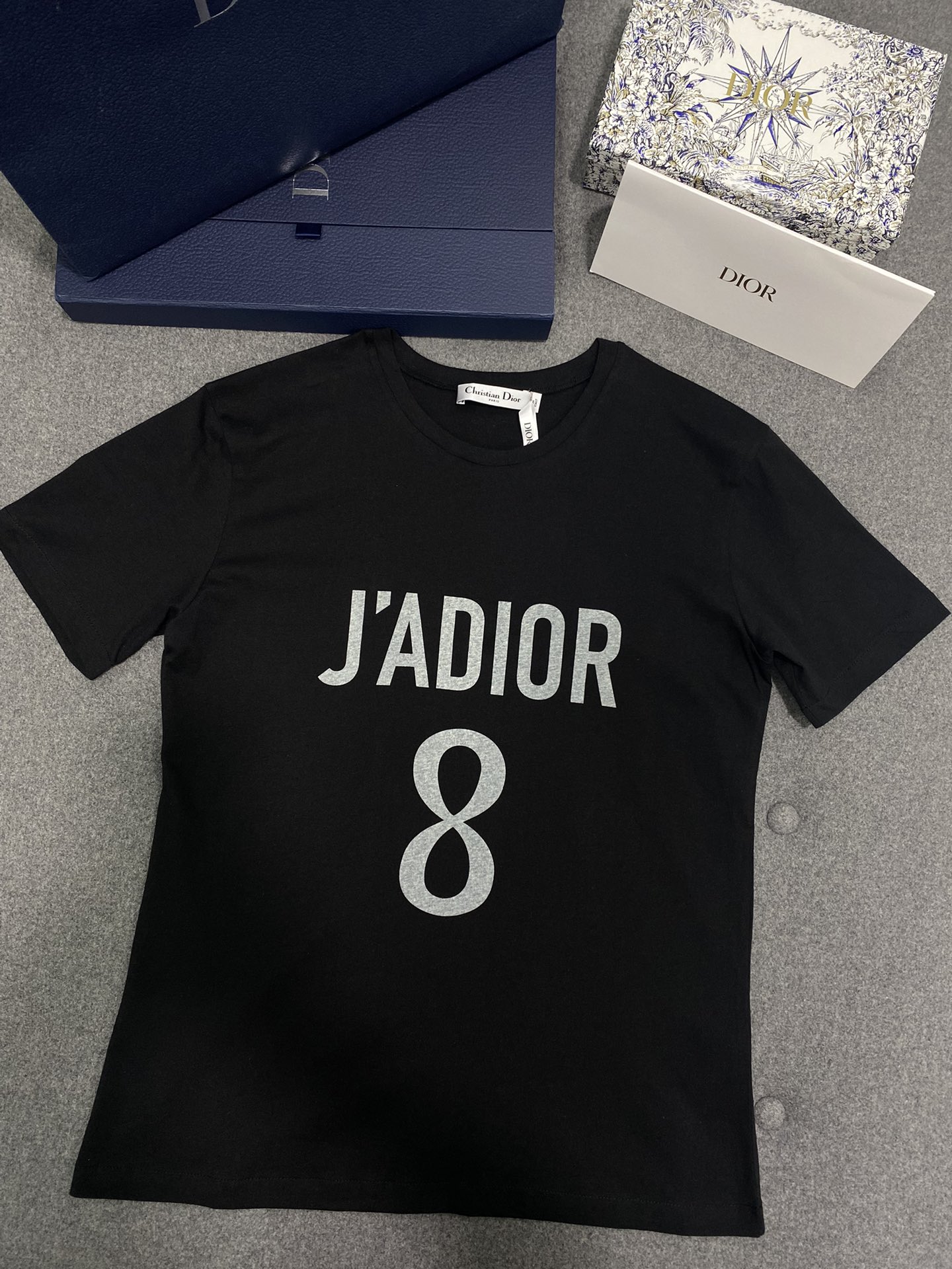 디올 자도르 레터링 장식 코튼 린넨 저지 반팔 티셔츠”2COLOR”