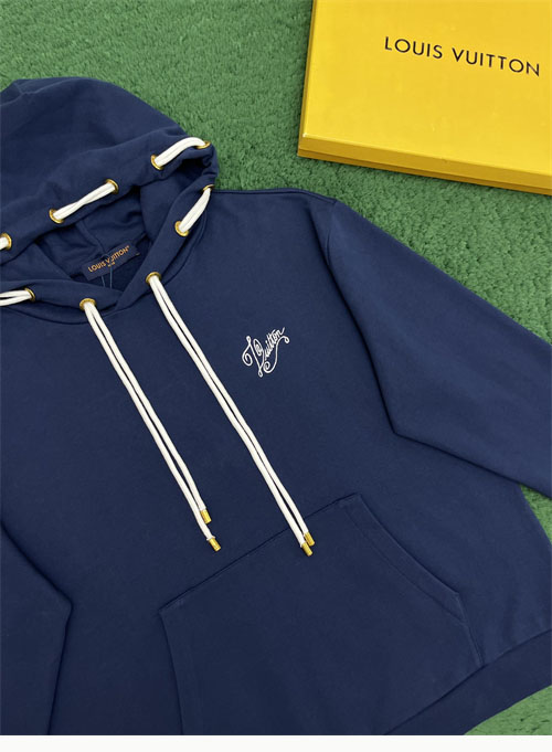 루이비통 그래픽 LV 노티컬 로프 시그니처 코튼 저지 후드