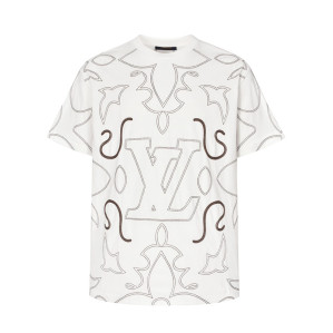 루이비통 엠브로이더드 LV로고 프린팅 반팔 티셔츠