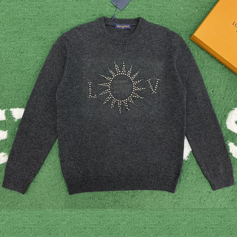 루이비통 스터드LV 엠벨리시드 롱 슬리브드 메리노 울 크루넥