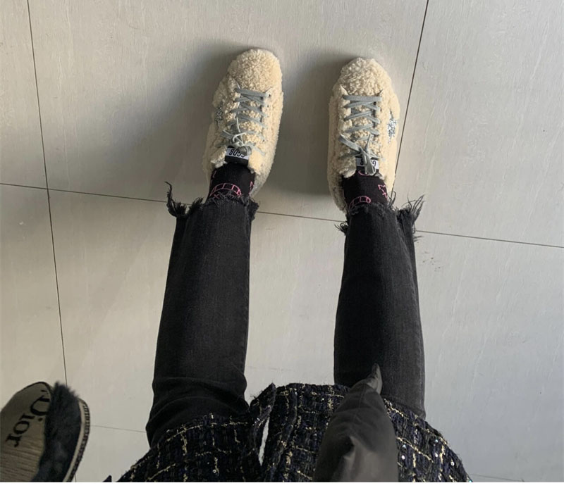 골든구스 슈퍼스타 시어링 패널 글리터 스니커즈