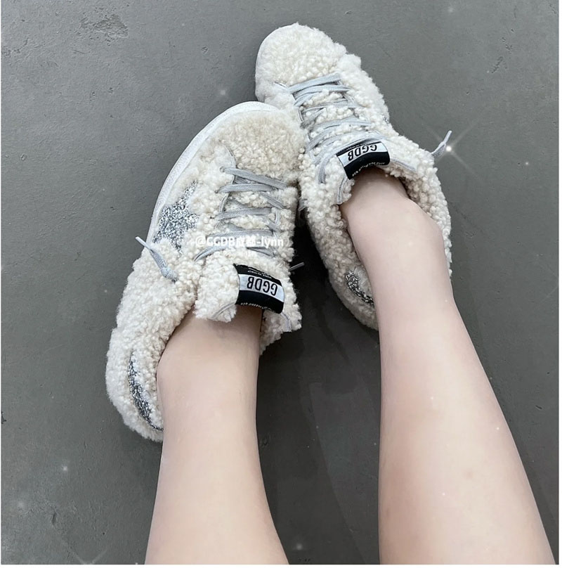 골든구스 슈퍼스타 시어링 패널 글리터 스니커즈