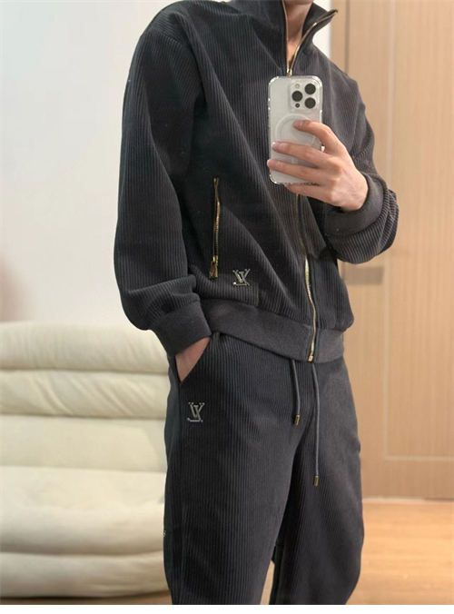 루이비통 x 박서보 코튼 벨벳 크랙 집업 자켓