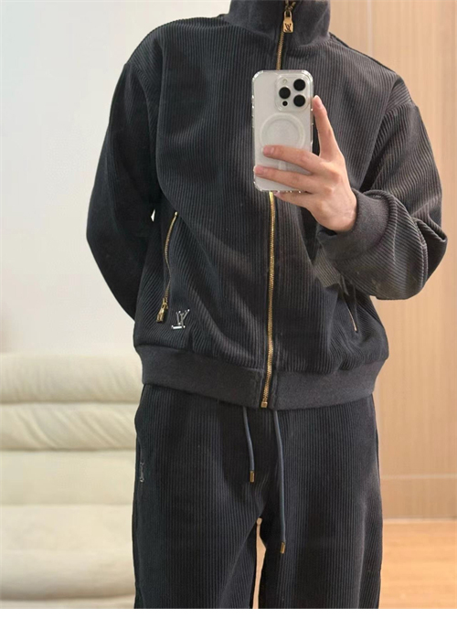 루이비통 x 박서보 코튼 벨벳 크랙 집업 자켓