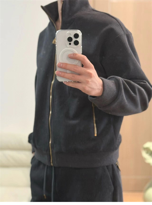 루이비통 x 박서보 코튼 벨벳 크랙 집업 자켓