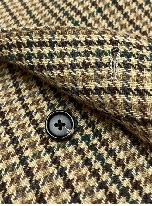 메종마르지엘라 체크 울 브이넥 히든 자켓