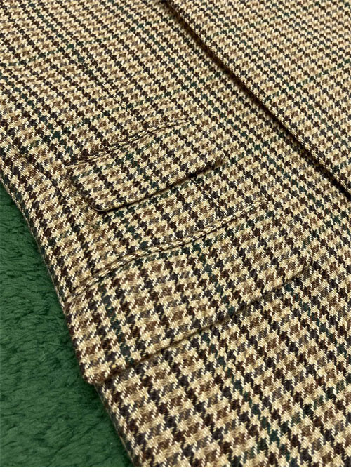 메종마르지엘라 체크 울 브이넥 히든 자켓