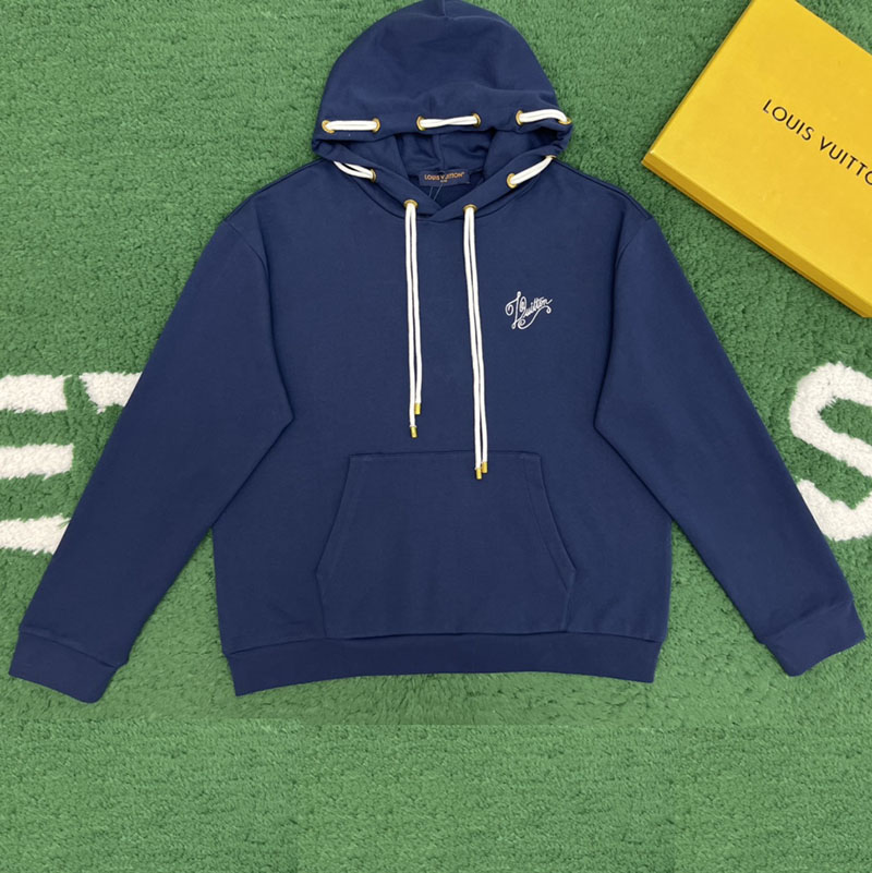루이비통 그래픽 LV 노티컬 로프 시그니처 코튼 저지 후드