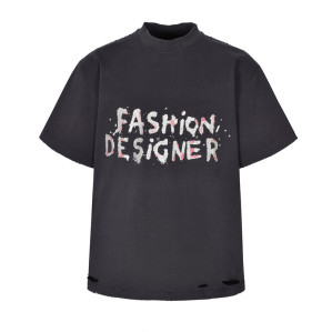 발렌시아가 패션 디자이너 오버사이즈 반팔 티셔츠 2컬러