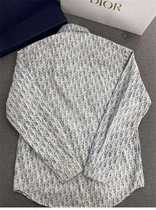 디올 오블리크 카스리 프린트 데님 셔츠
