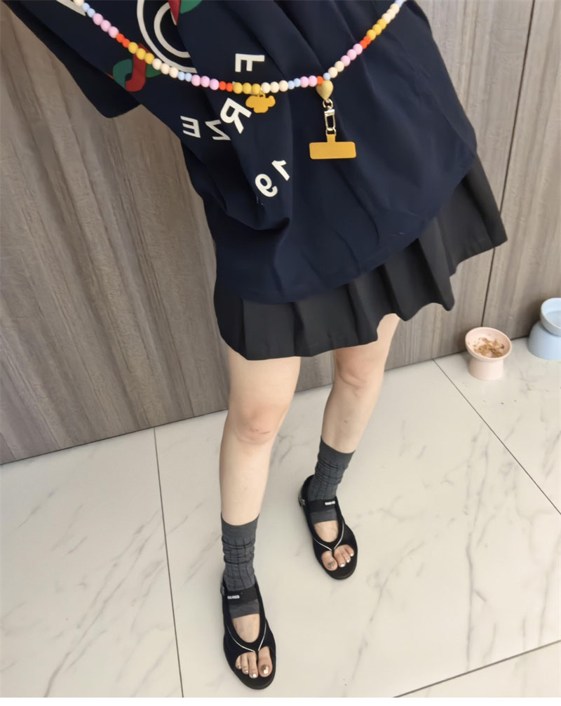 미우미우 김나지움 기능성 통 발레리나 블랙/그레이